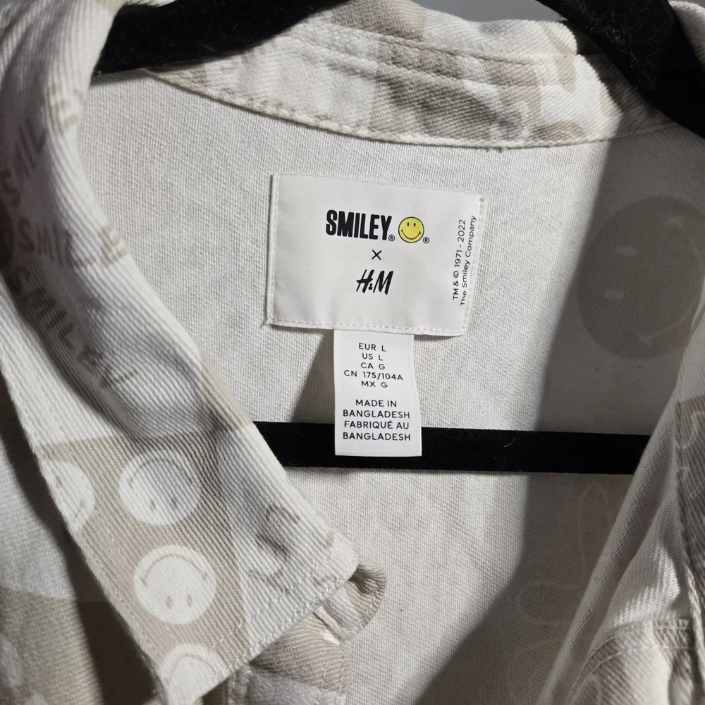 Smiley x H&M Smiley Printed Cottom Shirt Jacket ~‎ Size Large
